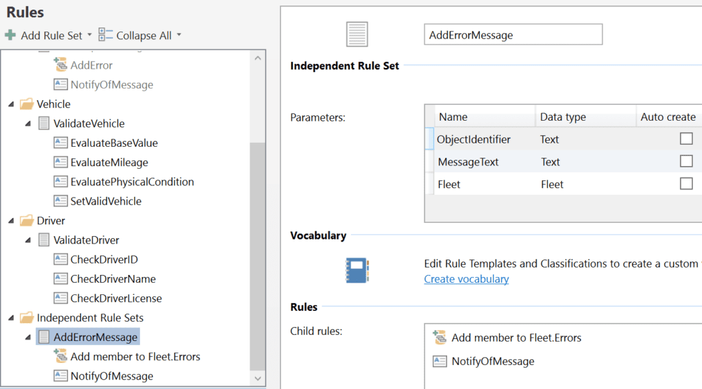 Rule Application Patterns Vocabulary & Independent Rule Sets InRule
