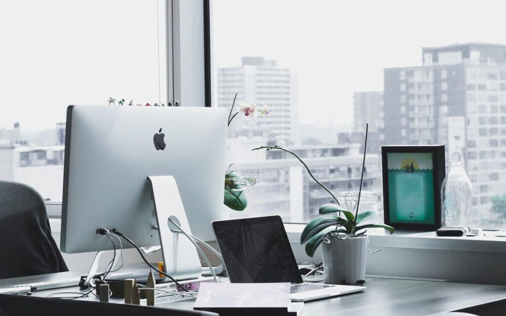 inrule decisioning - a clean office with a view of a city outside the window