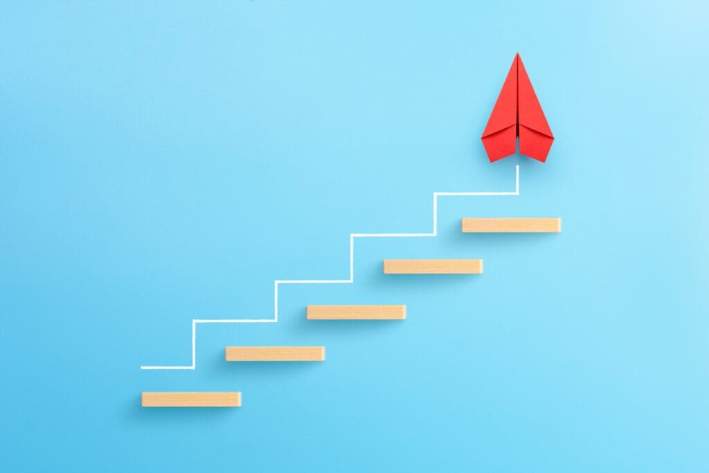 stairs to success illustrating the ROI inrule customers achieved according to forresters total economic impact report