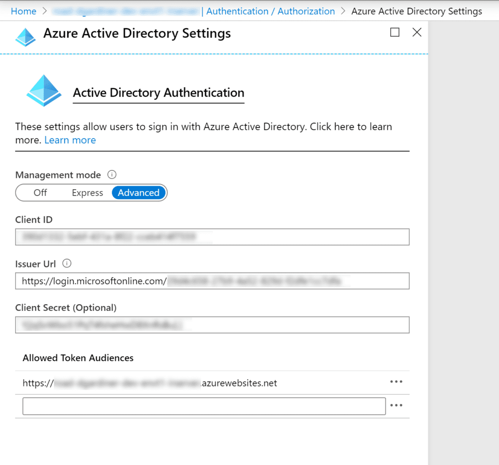 Configure Azure Active Directory using an Azure AD App Registration